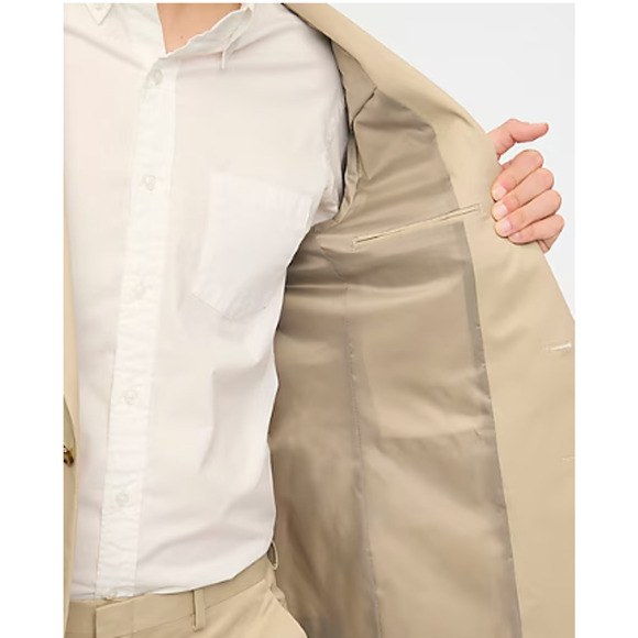 NWT J. Crew Men's Slim-Fit Thompson Performance Suit Jacket Sandy Dune Size 38R - Picture 12 of 14